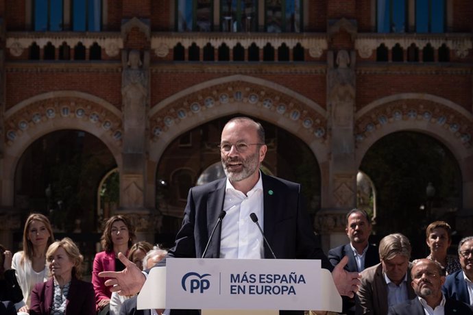 El president del Partit Popular Europeu (PPE), Manfred Weber, en l'acte a Barcelona