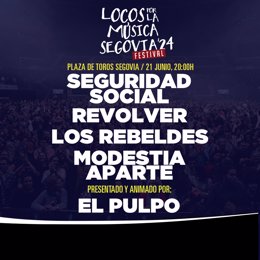 Cartel del concierto 'Locos por la música', para las Fiestas de San Juan y San Pedro