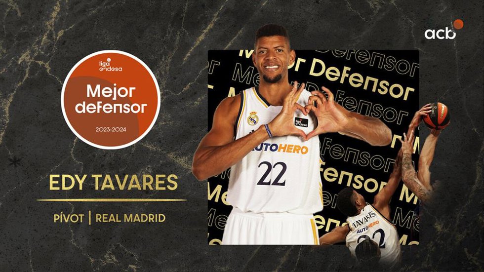 Edy Tavares, elegido mejor defensor del año 2023-2024