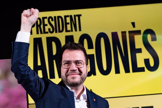 El president de la Generalitat i candidat d'ERC a la reelecció, Pere Aragonès