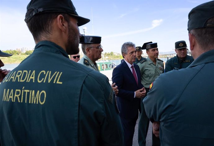 El director general de la Guardia Civil, Leonardo Marcos, en una visita a la Comandancia de Algeciras.