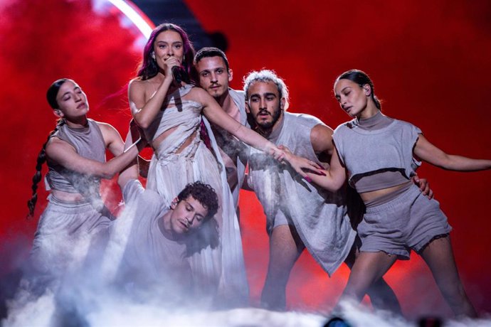 La representante de Israel en Eurovisión, Eden Golan, durante el ensayo de 'Hurricane'