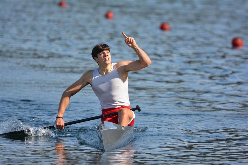 El palista español Pablo Crespo durante una competición