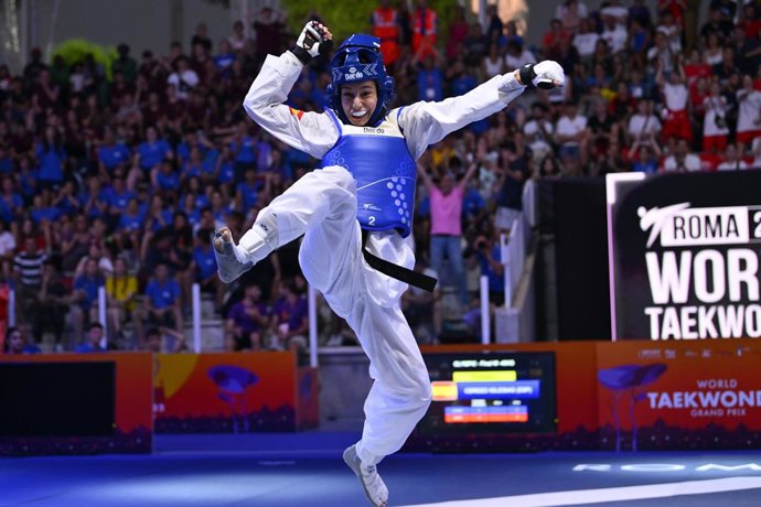 Archivo - Adriana CEREZO IGLESIAS (ESP) celebrates her win against Bruna DUVANCIC (CRO) during the final of women's -49 Kg at the World Taekwondo Roma Grand Prix 2022 on June 5, 2022 at Foro Italico, Nicola Pietrangeli Stadium in Rome, Italy - Photo Domen