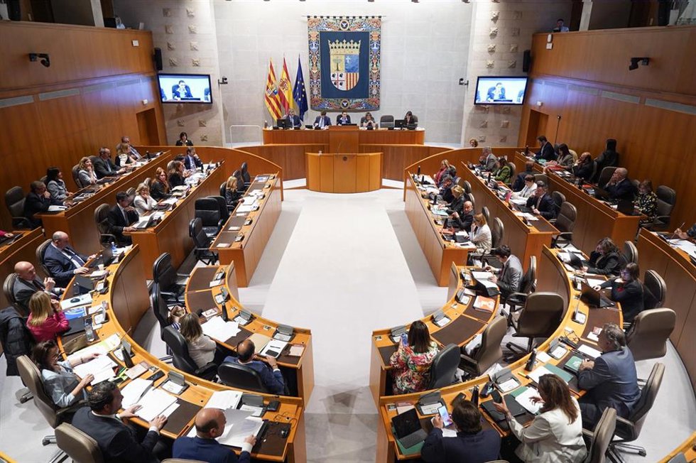 Hemiciclo de las Cortes de Aragón en sesión plenaria.