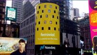 Ferrovial sube un 5,3% en su debut en Nueva York, pero mueve un 88% menos de acciones que en Madrid