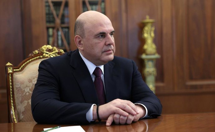 HANDOUT - 10 May 2024, Russia, Moscow: Acting Prime Minister of Russia Mikhail Mishustin meets with Russian President Vladimir Putin (Not Pictured). Photo: -/Kremlin/dpa - ATTENTION: editorial use only and only if the credit mentioned above is referenced 