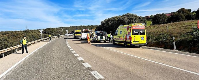 Accidente en la SO-20 en Valcorba, a las afueras de Soria.