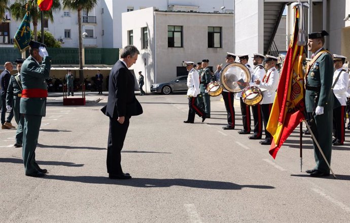 El director general de la Guardia Civil, Leonardo Marcos, en el acto por el 180 aniversario de la creación del Cuerpo, celebrado en Cádiz