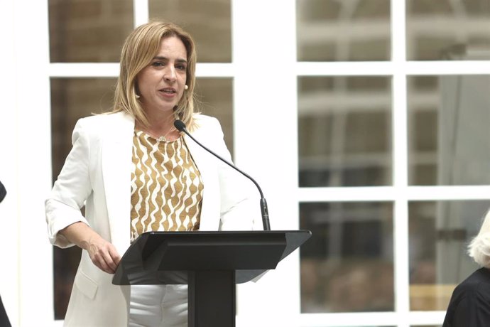La presidenta de la Diputación de Cádiz, Almudena Martínez, en un acto en el Palacio Provincial. ARCHIVO.