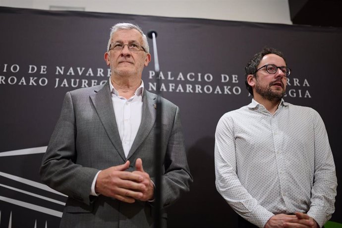 El vicepresidente primero y consejero de Presidencia e Igualdad, Félix Taberna, en la comparecencia en la que ha valorado el dictamen del Consejo de Navarra sobre la reforma de la Lorafna.