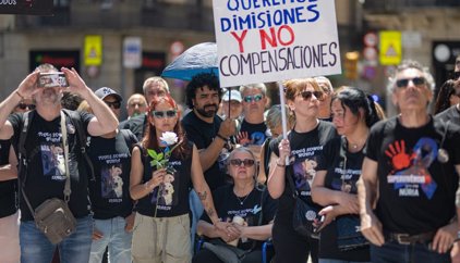 Unes 400 persones en la protesta dels funcionaris de presons a Barcelona