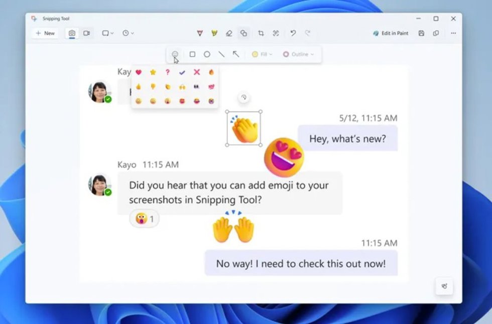REcortes permitirá añadir emojis a las capturas de pantalla