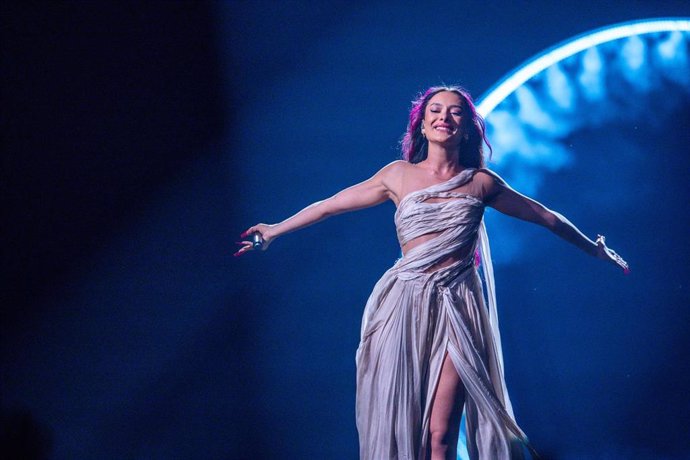 09 May 2024, Sweden, Malmo: Israel's Eden Golan performs "Hurricane" on the stage of the Eurovision Song Contest (ESC) 2024 in the second semi-final at the Malmo Arena. Photo: Jens Büttner/dpa