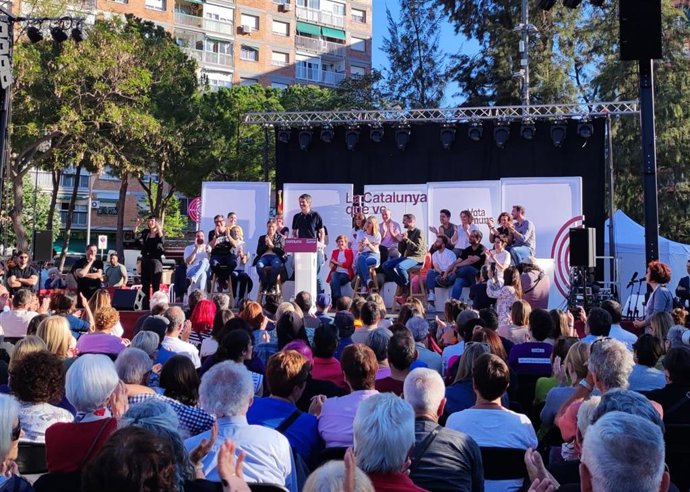 El ministro de Cultura y portavoz de Sumar, Ernest Urtasun, en el acto de clausura de las catalanas de los Comuns