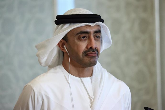 Archivo - El ministro de Asuntos Exteriores de Emiratos Árabes Unidos, Abdulá bin Zayed Al Nahyan 