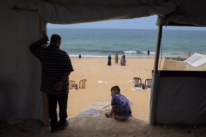 Imagen de archivo de la palestinos desplazados en Gaza 