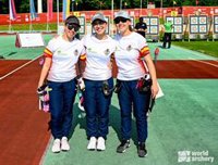 El equipo español femenino de arco compuesto se cuelga la plata en el Europeo