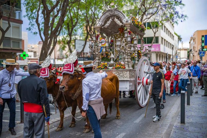 Más de 260 peregrinos de la Hermandad de Almería parten de la catedral para hacer el camino del Rocío