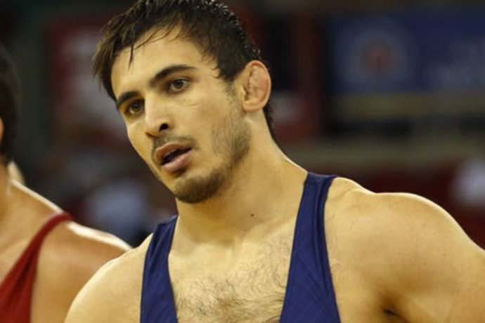 Taimuraz Friev, durante una competición de lucha libre.