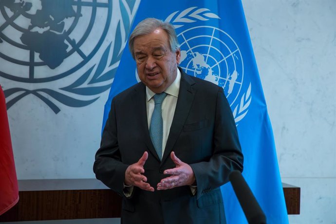 May 6, 2024, New York, Ny, UNITED STATES: The Secretary-General Antonio Guterres with H.E. Mr. Sergio Mattarella, President, Republic of Italy at the United Nations headquarters in New York in the United States this Monday, May 6