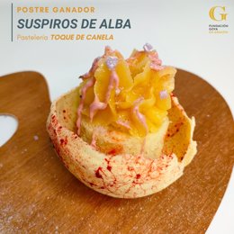 La pastelería Toque de Canela ha ganado con 'Suspiros de Alba' el I Concurso de Postres Goyescos de la Fundación Goya en Aragón.