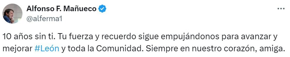 Mensaje del presidente de la Junta, Alfonso Fernández Mañueco, en el décimo aniversario del asesinato de Isabel Carrasco