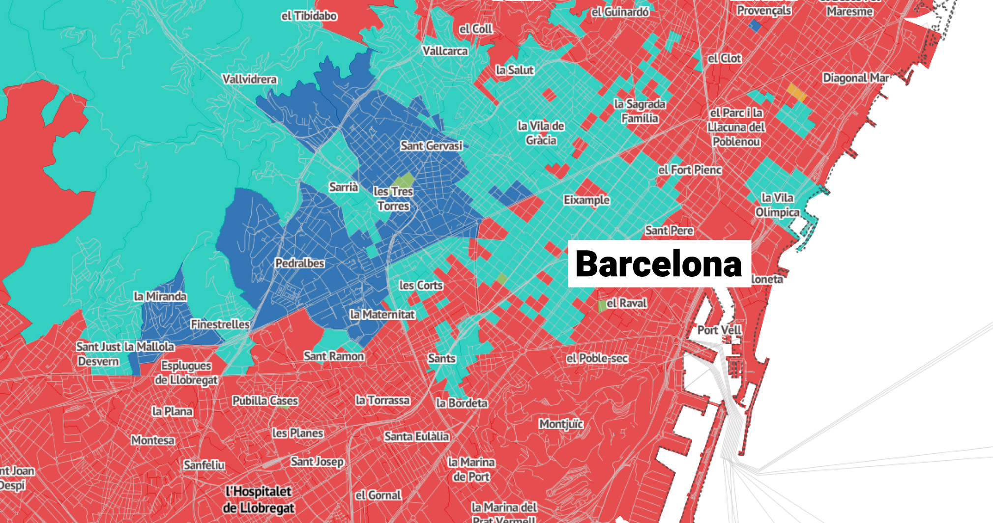 Resultado calle a calle en Barcelona