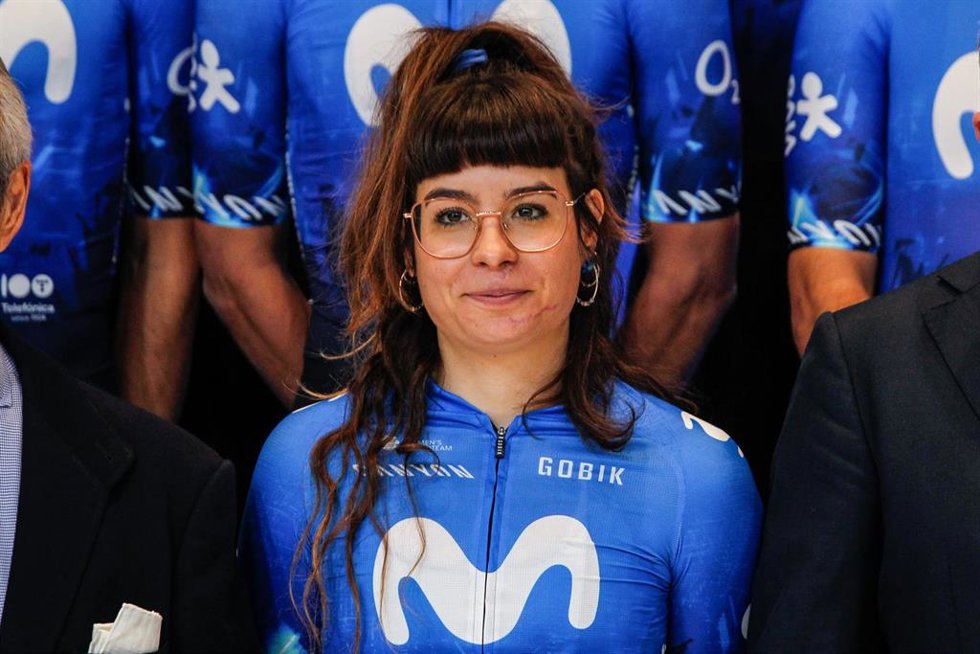 Archivo - Sheyla Gutiérrez en la presentación del Movistar Team
