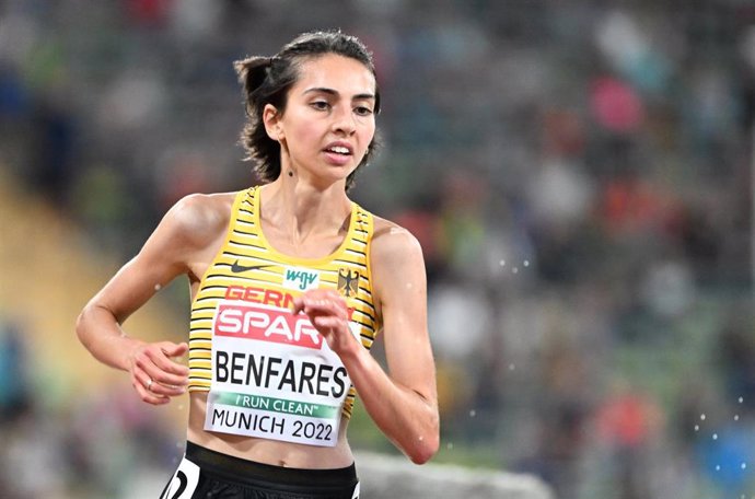 Archivo - La atleta Sofia Benfares durante el campeonato de Europa al aire libre de Múnich en 2022