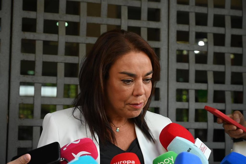 La abogada de la acusación popular de la Asociación Clara Campoamor, Patricia Catalina, atiende a los medios a la llegada al juicio por el asesinato de Manuela Chavero