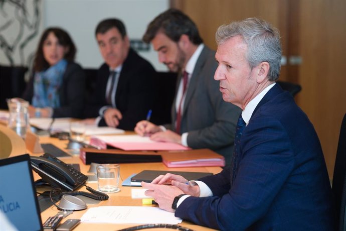 El presidente de la Xunta, Alfonso Rueda, en una reunión del Consello de la Xunta