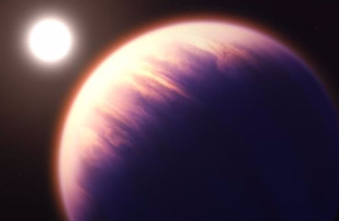 Impresión artística de un planeta de densidad extremadamente baja