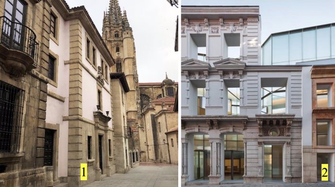 Imagen del edificio que se prevé demoler para ampliar el Museo de Bellas Artes de Asturias.