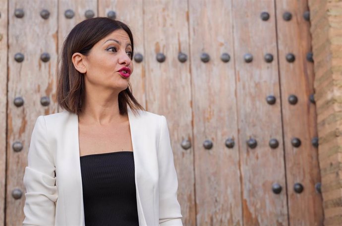 La ministra de Juventud e Infancia, Sira Rego, durante la presentación. A 03 de mayo de 2024, en Sevilla (Andalucía, España). 