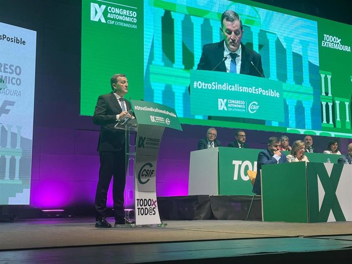 Benito Román tras ser reelegido presidente de CSIF Extremadura 