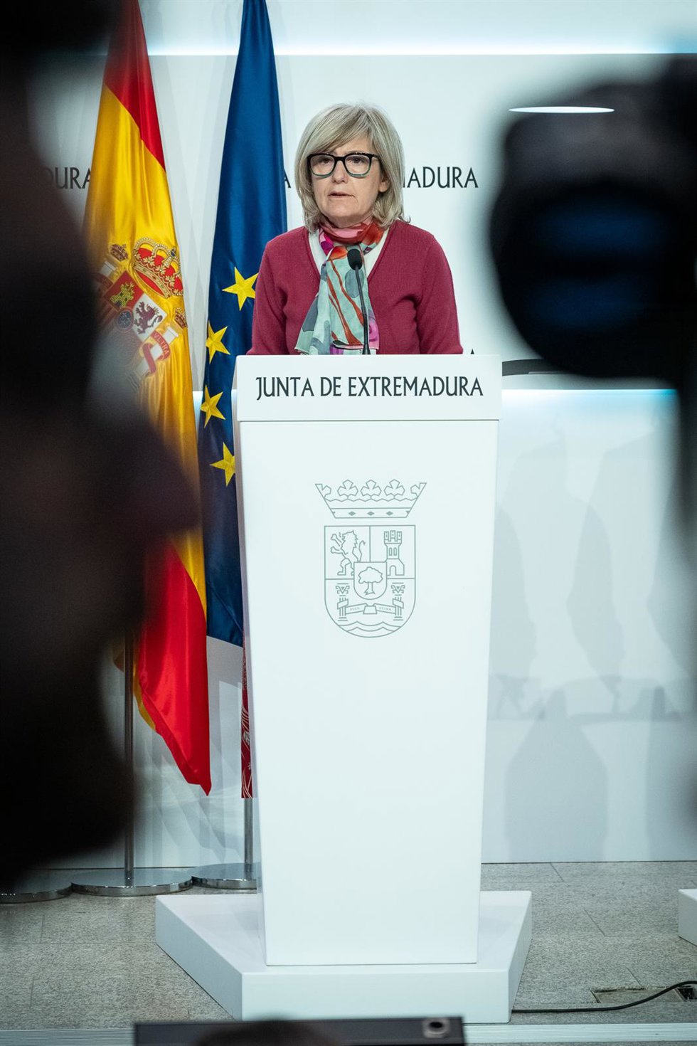 Archivo - La portavoz de la Junta de Extremadura, Victoria Bazaga, en una imagen de archivo
