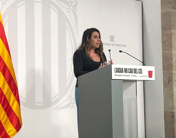 La portavoz del Govern, Patrícia Plaja, en una rueda de prensa