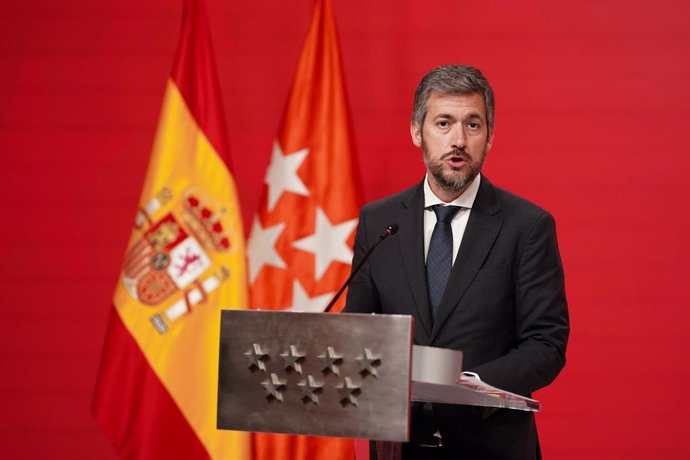 El consejero de Presidencia, Justicia y Administración Local, Miguel Ángel García Martín, en la rueda de prensa tras la reunión del Consejo de Gobierno