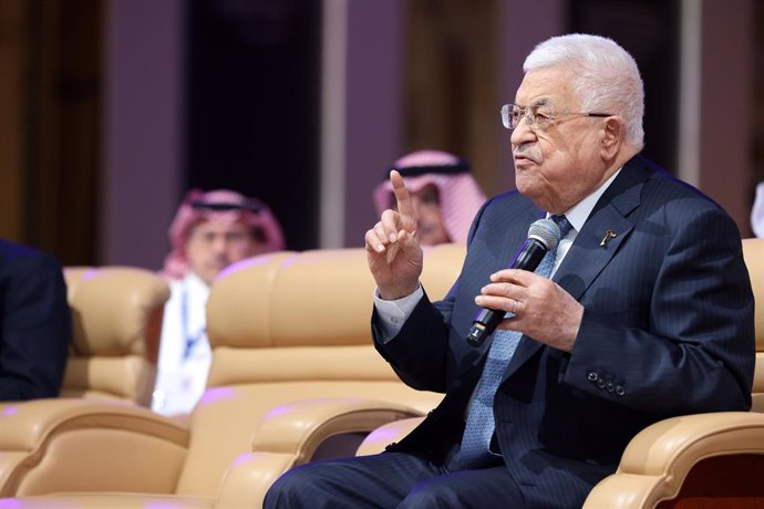 El presidente de la Autoridad Palestina, Mahmud Abbas, durante el Foro Económico Mundial en la capital de Arabia Saudí, Riad (archivo)