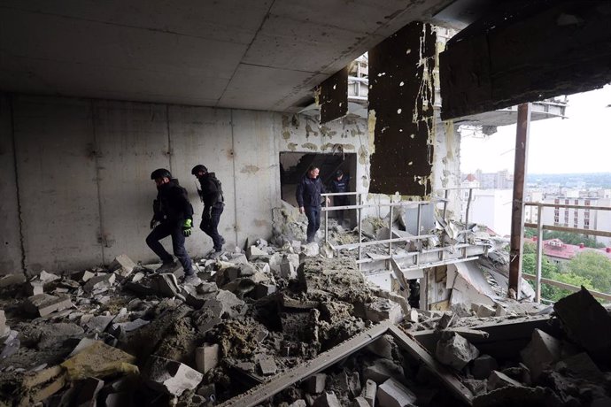 Imagen de archivo de ataques rusos en Járkov 