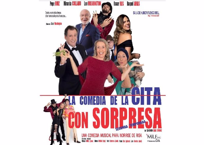 Cartel de la obra teatral 'La comedia de la cita con sorpresa', producida por Leoncio López.