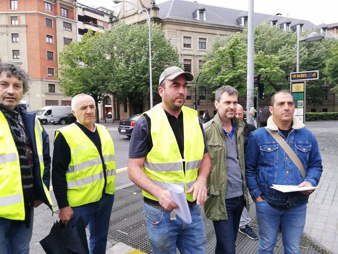 Representantes del Movimiento 6F y la asociación Semilla y Belarra en la comparecencia en la que han anunciado movilizaciones en la frontera con Francia.