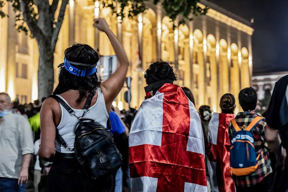 Protestas ante el Parlamento de Georgia