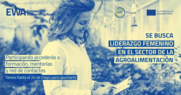 Cartel del programa Empowering Women in Agrifood (EWA), desarrollado por EIT Food e implementado en su quinta edición en España por la Universidad Loyola.