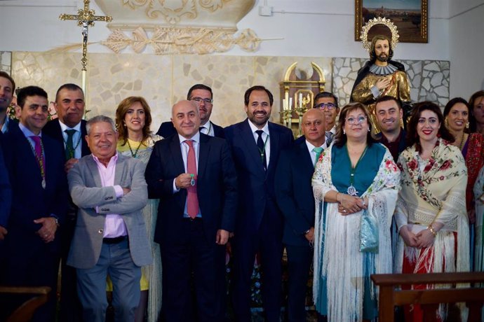 El presidente del PP de C-LM, Paco Núñez, en la celebración de San Isidro en Villarrubia de los Ojos.