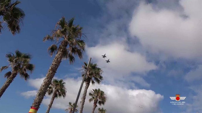 Aviones F-18 del 462 Escuadrón del Ala 46 de la Base Aérea de Gando