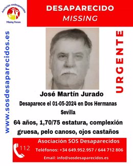 Cartel sobre la desaparición de José Martín Jurado