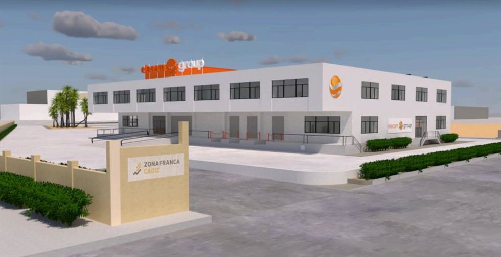 Boceto del nuevo edificio de Elecam Group en los terrenos de Zona Franca de Cádiz