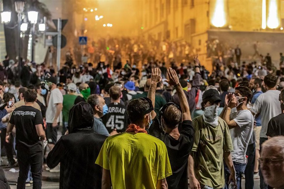 Protestas ante el Parlamento de Georgia 